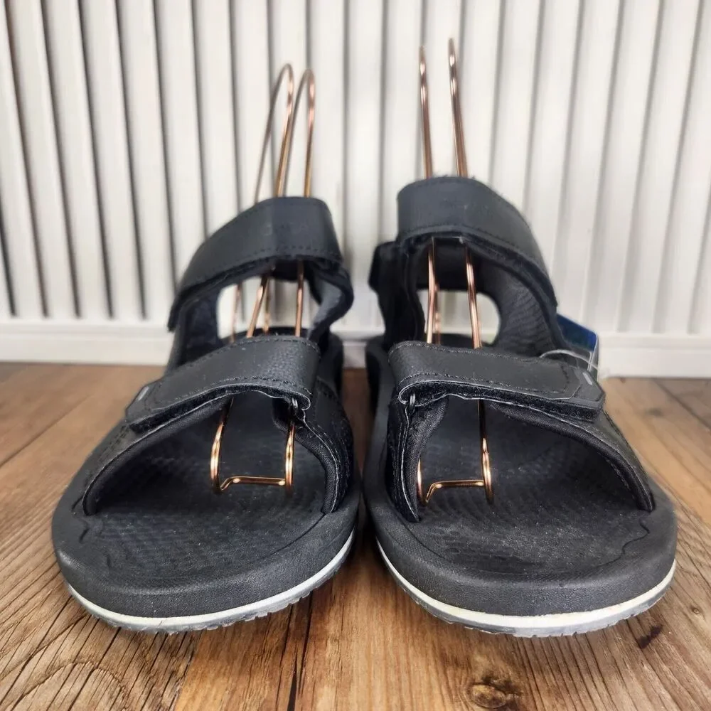 New Balance Recharge Sandals M2080BK Mens Sz 8 D Black Leather Comfort City Walk